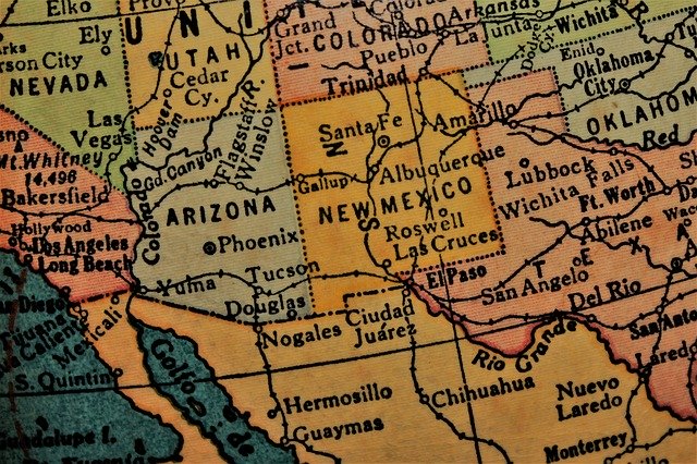 Old Map of New Mexico.